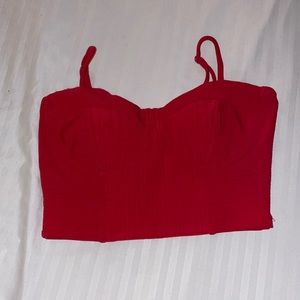 Red patterned crop top
